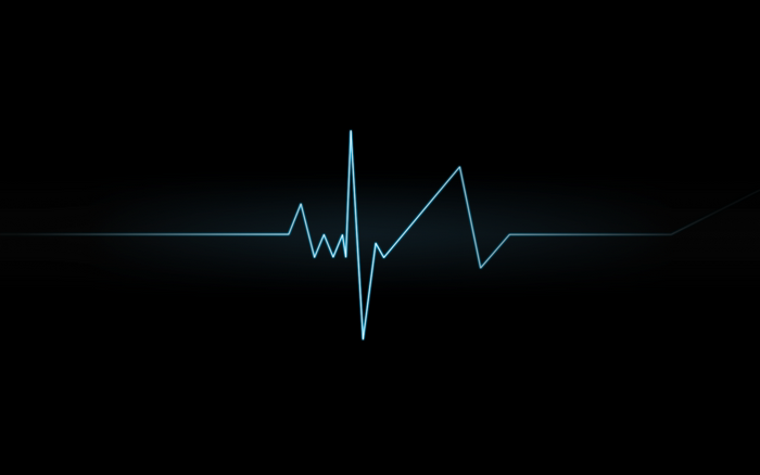 Heartbeat Line on Black Background
