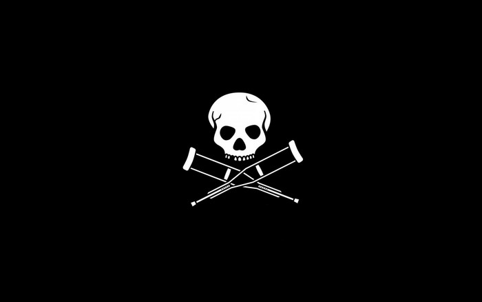 Jackass skull and crutches logo