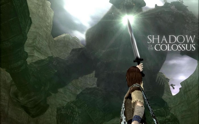 Wander from Shadow of the Colossus holding a sword