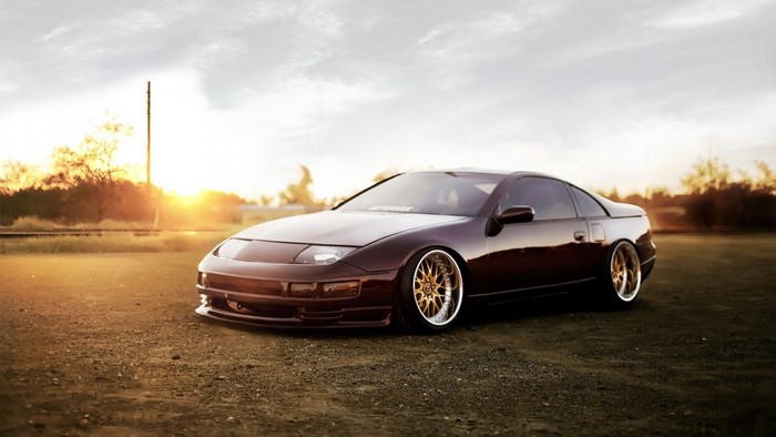 Nissan 300ZX sports car with custom wheels
