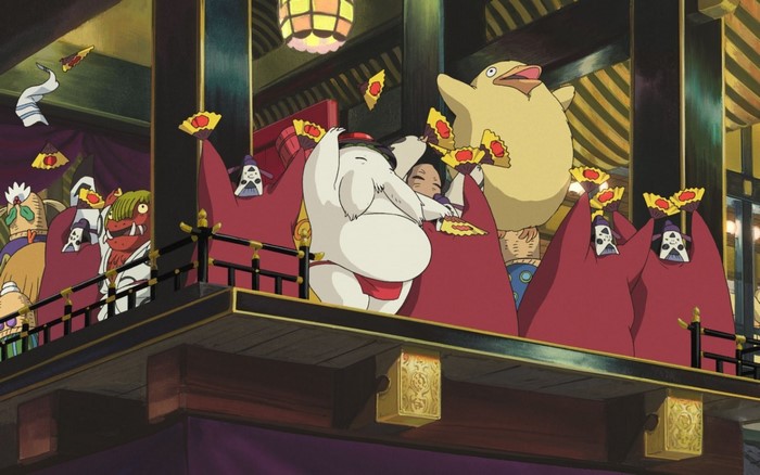 Spirited Away: Characters on a Balcony with Fans