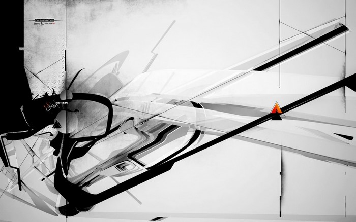 Abstract digital art with geometric shapes and lines