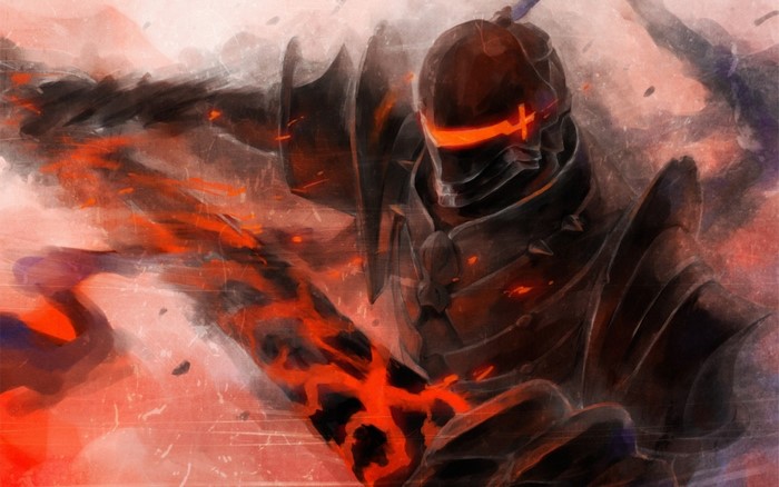 Berserker from Fate Zero with fiery weapon
