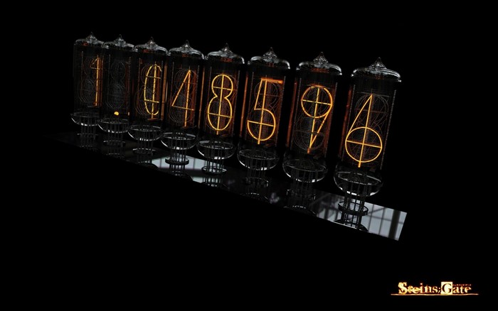 Nixie Tubes displaying 1048596 from Steins;Gate