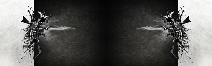 Abstract monochrome digital art with symmetrical elements