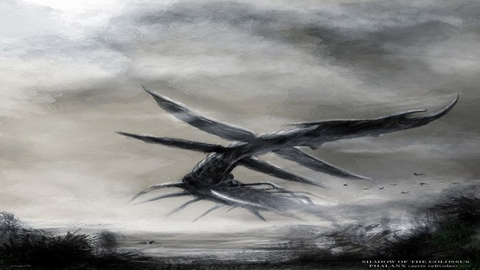 Shadow of the Colossus Phalanx creature in flight