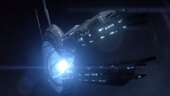 Mass Effect spacecraft in outer space