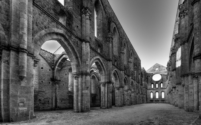 Ruins of a Gothic Abbey with Arches