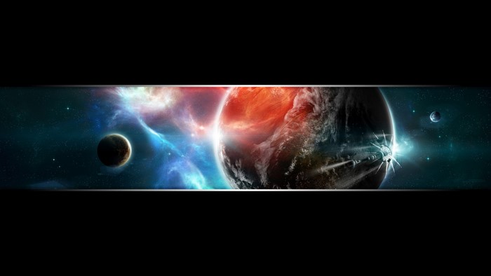 Space scene with planets and nebula