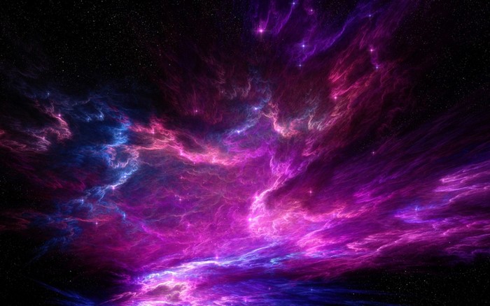 Vibrant Abstract Nebula in Deep Space