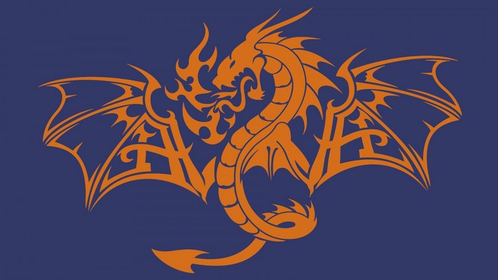 Orange tribal dragon illustration
