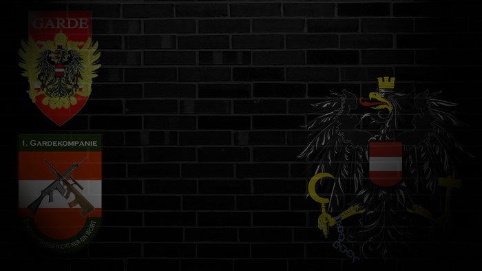 Austrian Coat of Arms and Military Insignia on Brick Wall