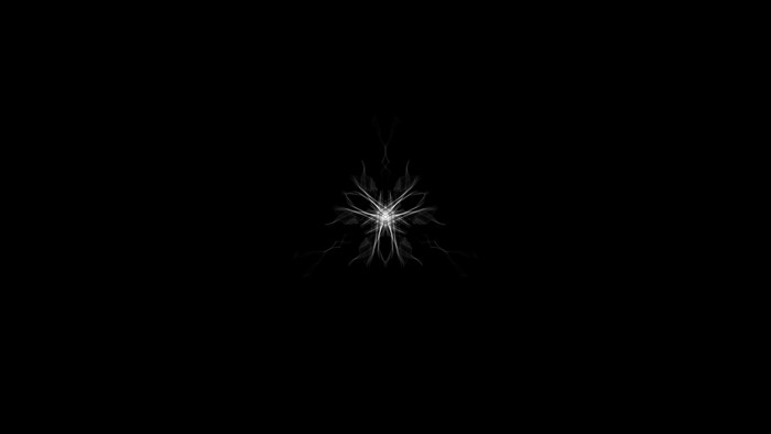 Abstract white fractal pattern on black background