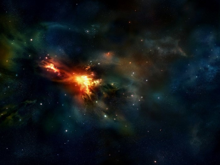 Vibrant nebula with stars in outer space