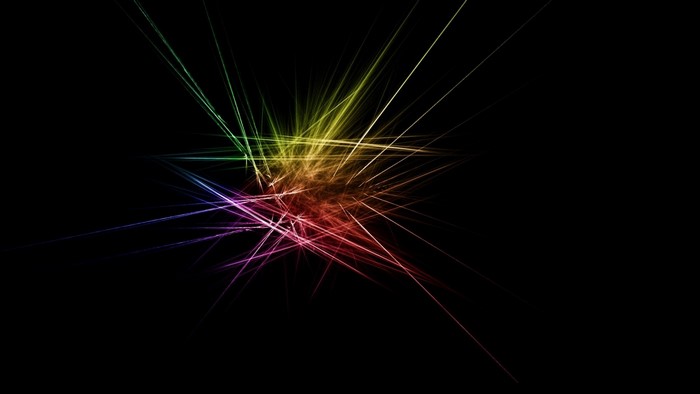 Abstract fractal art with colorful light streaks