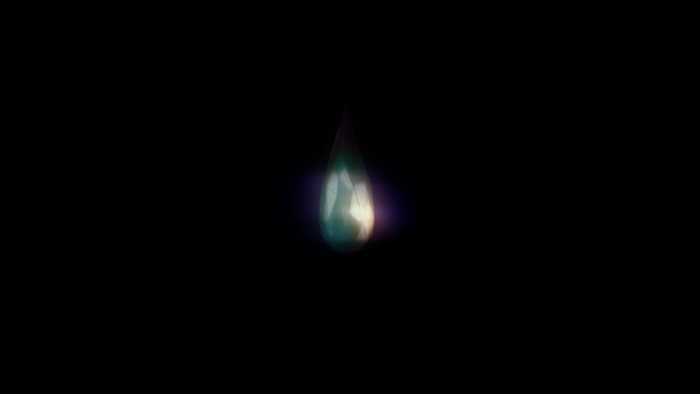 Abstract glowing teardrop shape