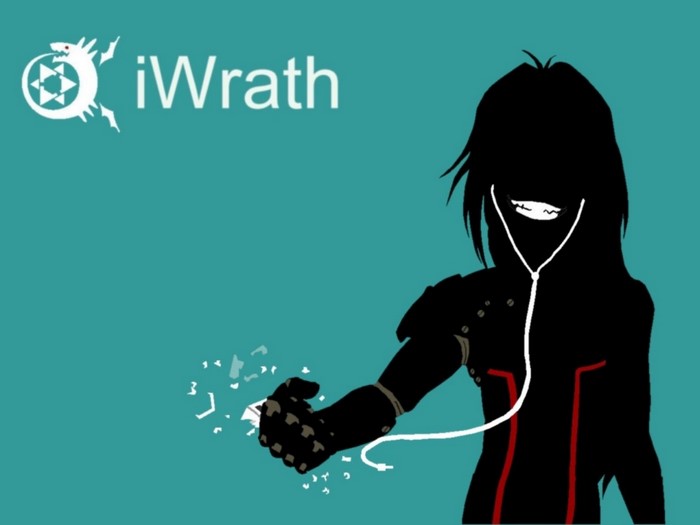 iWrath logo with silhouette of Wrath from Fullmetal Alchemist