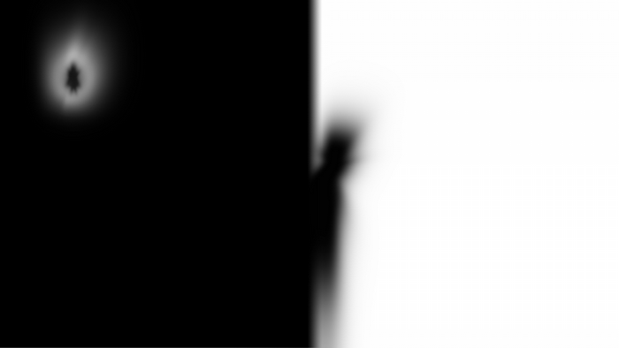Silhouette of a person in black and white