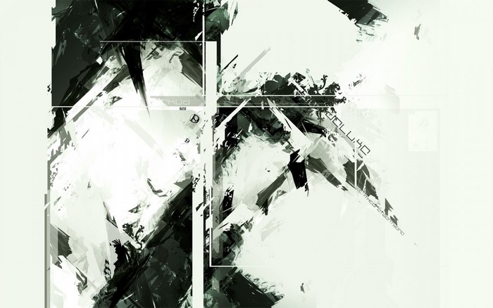 Abstract monochrome digital art with geometric elements