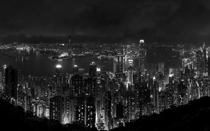 Hong Kong cityscape at night from Victoria Peak