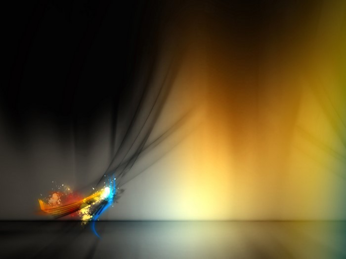 Abstract light streaks with reflections