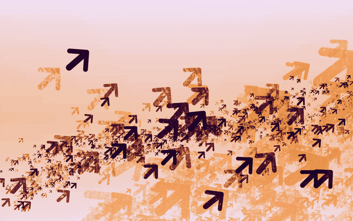 Abstract illustration of upward-pointing arrows