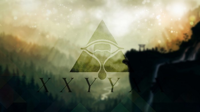 XXYYXX logo over misty mountains
