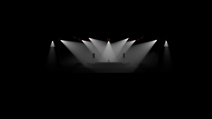 Stage with DJ and spotlights
