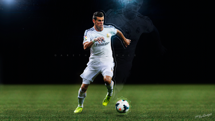 Gareth Bale playing soccer for Real Madrid