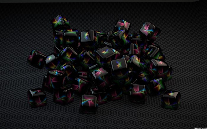 Abstract colorful cubes on a textured surface