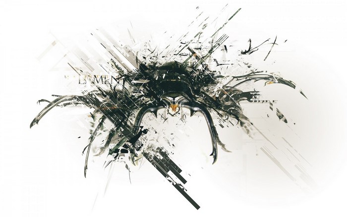 Abstract digital art of a dark, fragmented creature