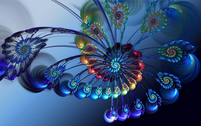 Abstract fractal art with spiral patterns