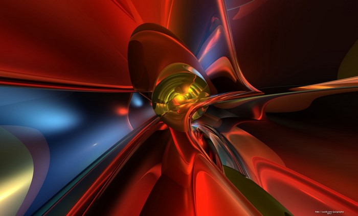 Abstract Red and Blue Digital Art