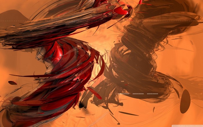 Abstract digital art with red and brown swirling forms