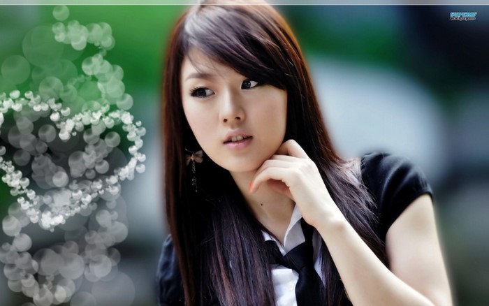 Portrait of Hwang Mi Hee with Long Black Hair