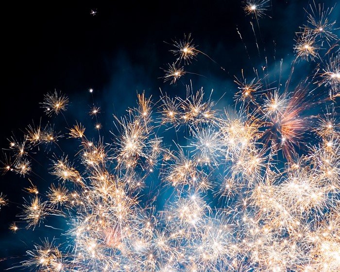 Fireworks exploding in the night sky