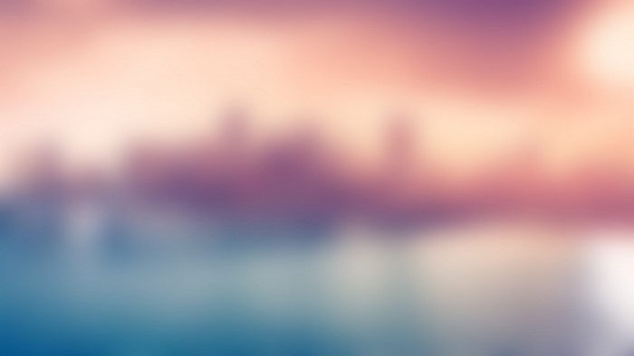 Blurred sunset reflection on water