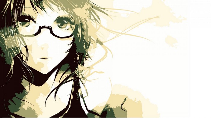 Megpoid Gumi from Vocaloid wearing glasses