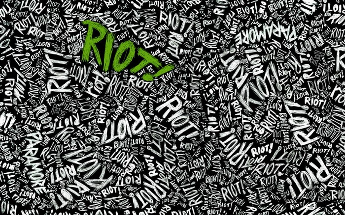 Paramore Riot! typography illustration