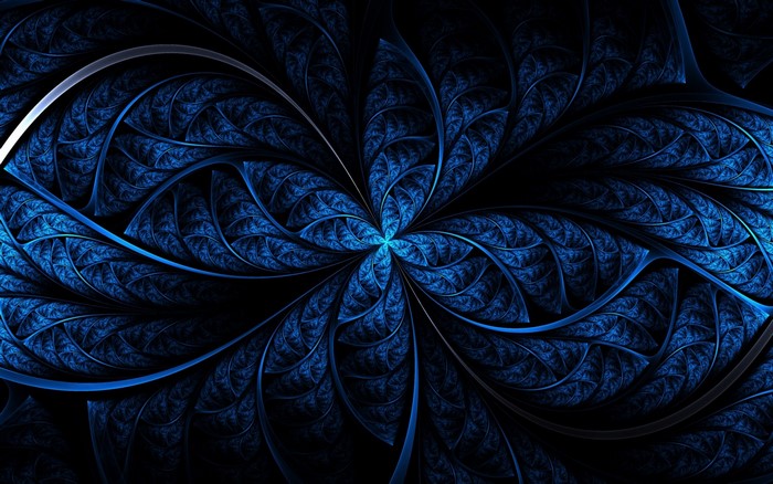 Abstract blue fractal pattern resembling a flower