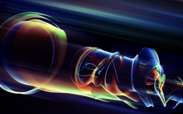 Abstract digital art with colorful light shapes