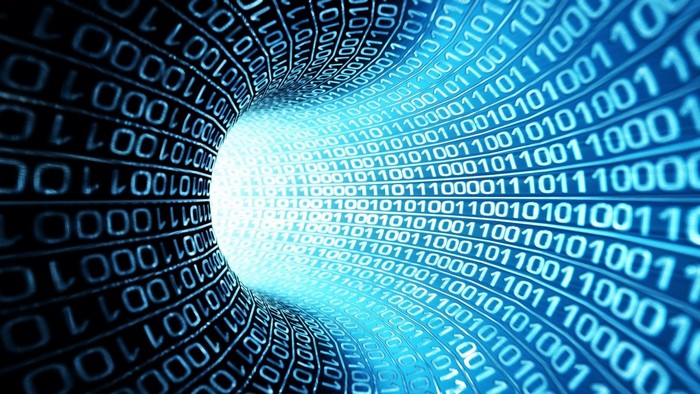 Digital vortex of binary code