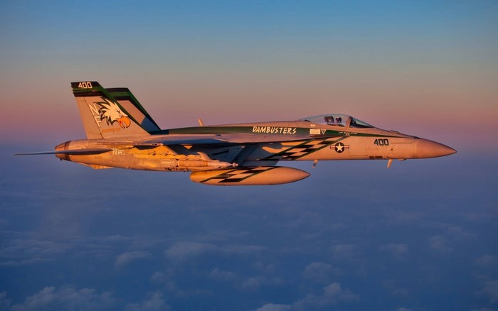 F/A-18F Super Hornet "Dambusters" in flight