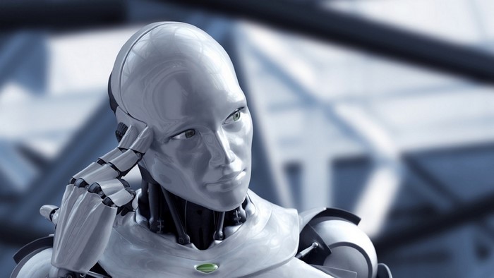 Robot with hand on head