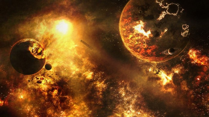 Exploding planets and nebulae in outer space