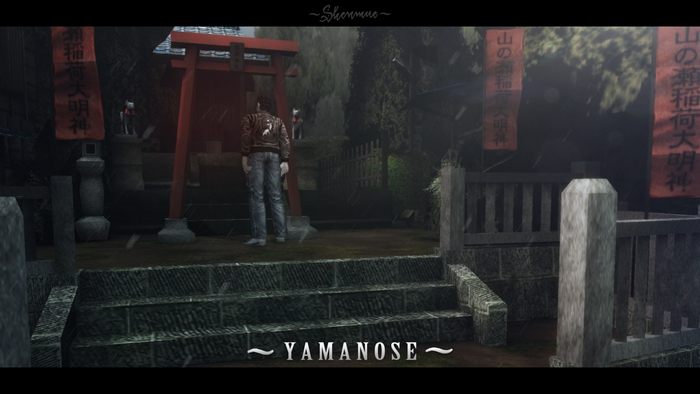 Ryo Hazuki from Shenmue at a Japanese shrine