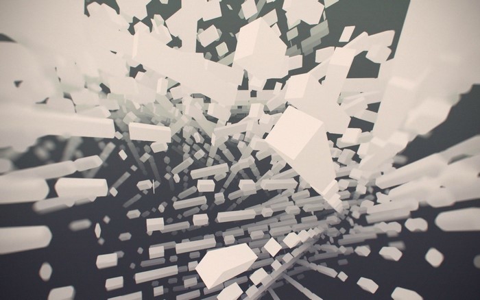 Abstract 3D geometric shapes in monochrome