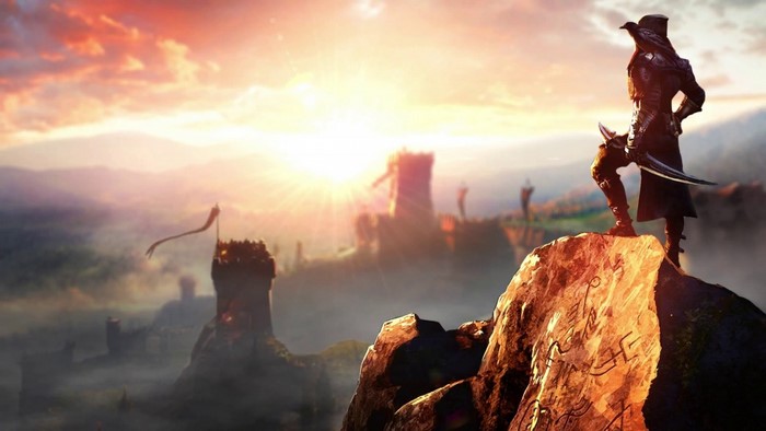 Dragon Age Inquisition screenshot of a character on a cliff