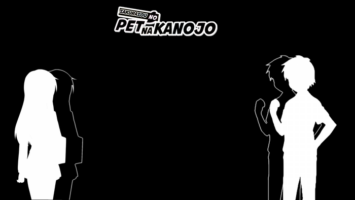Sakurasou no Pet na Kanojo anime logo with silhouettes