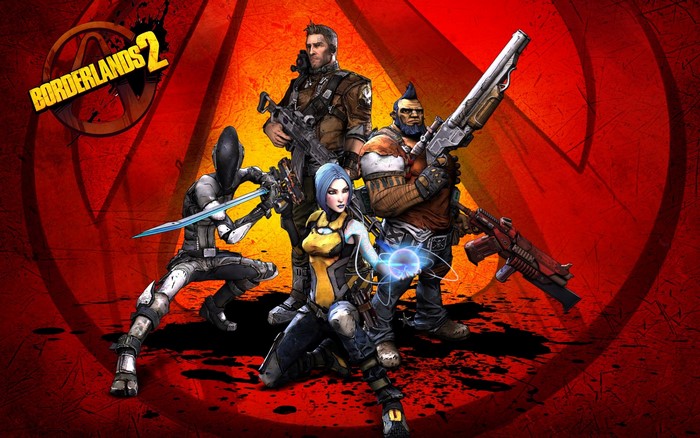 Borderlands 2 characters: Zer0, Maya, Salvador, and Axton
